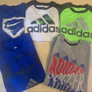 Bundle of 5 boys medium Adidas and Nike shirts